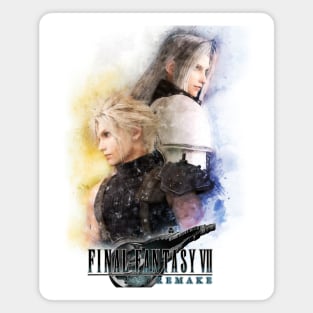 Watercolor portrait of Cloud Strife and Sephiroth Magnet